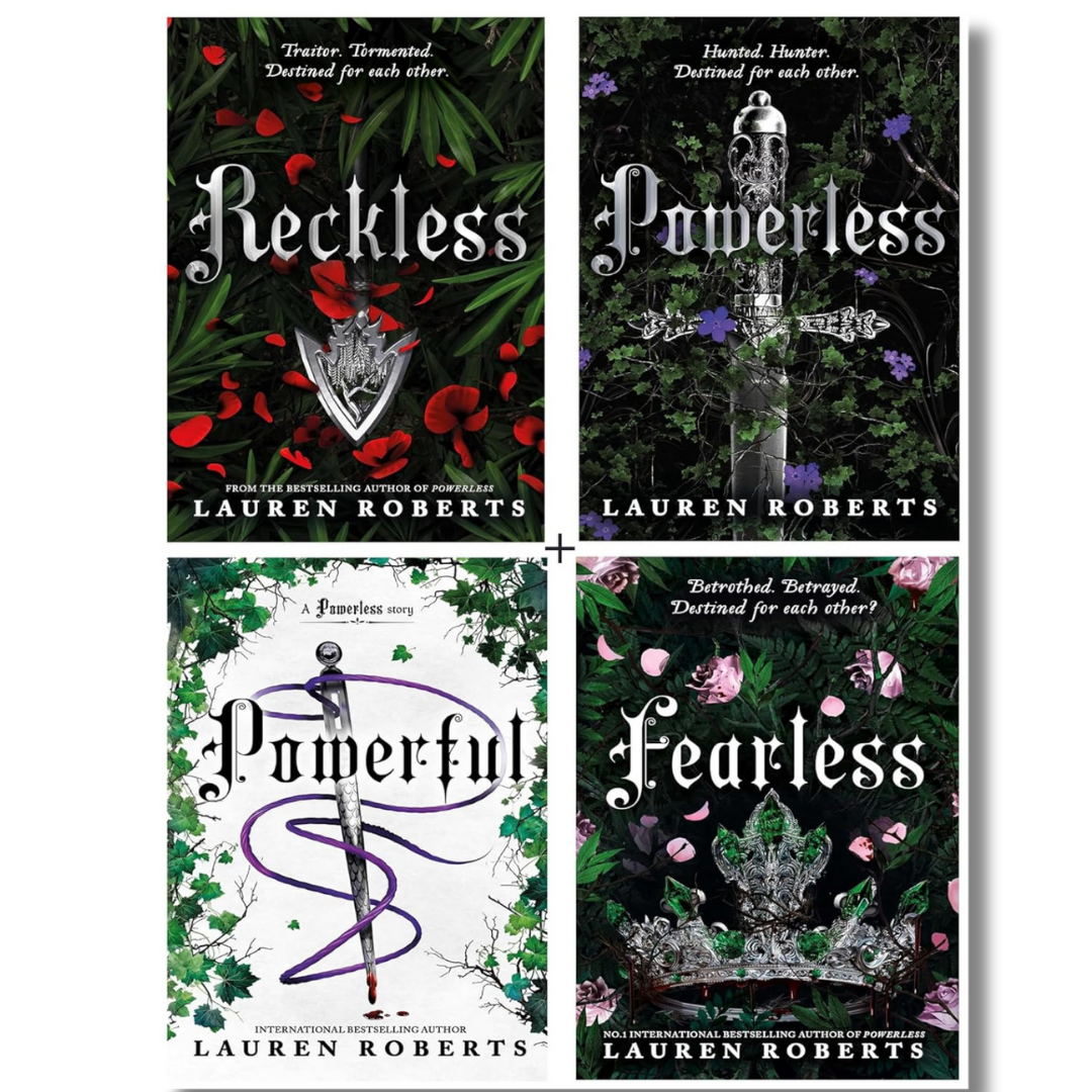 Combo - Reckless + Powerless + Powerful + Fearless – 4 Book Set by Lauren Roberts | Complete Fantasy Romance Series Paperback Collection